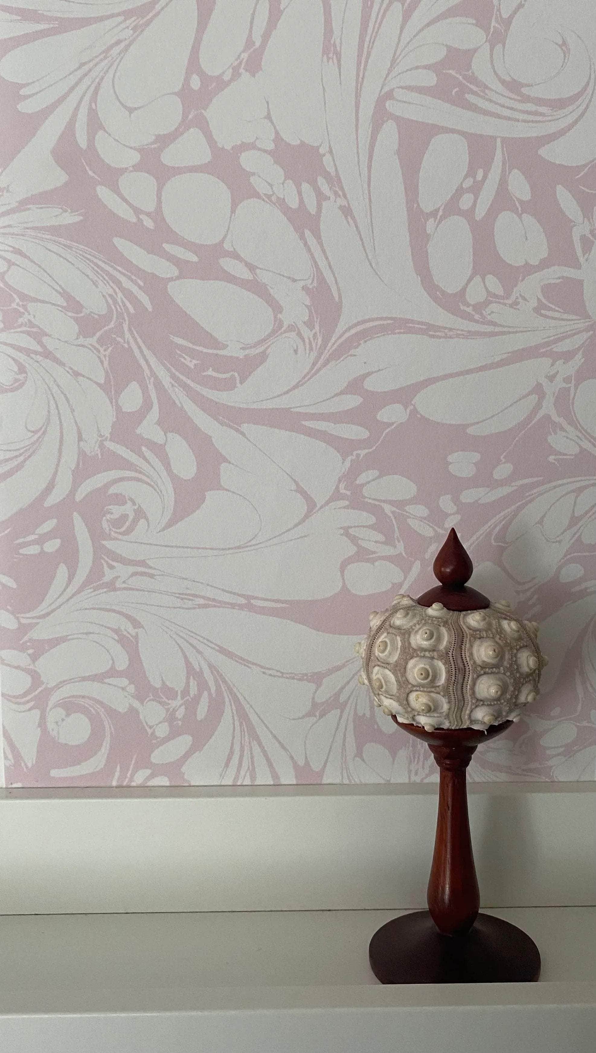 Marbled Wallpaper - 'Flourish' Col: Candytuft - Eco Non-Woven