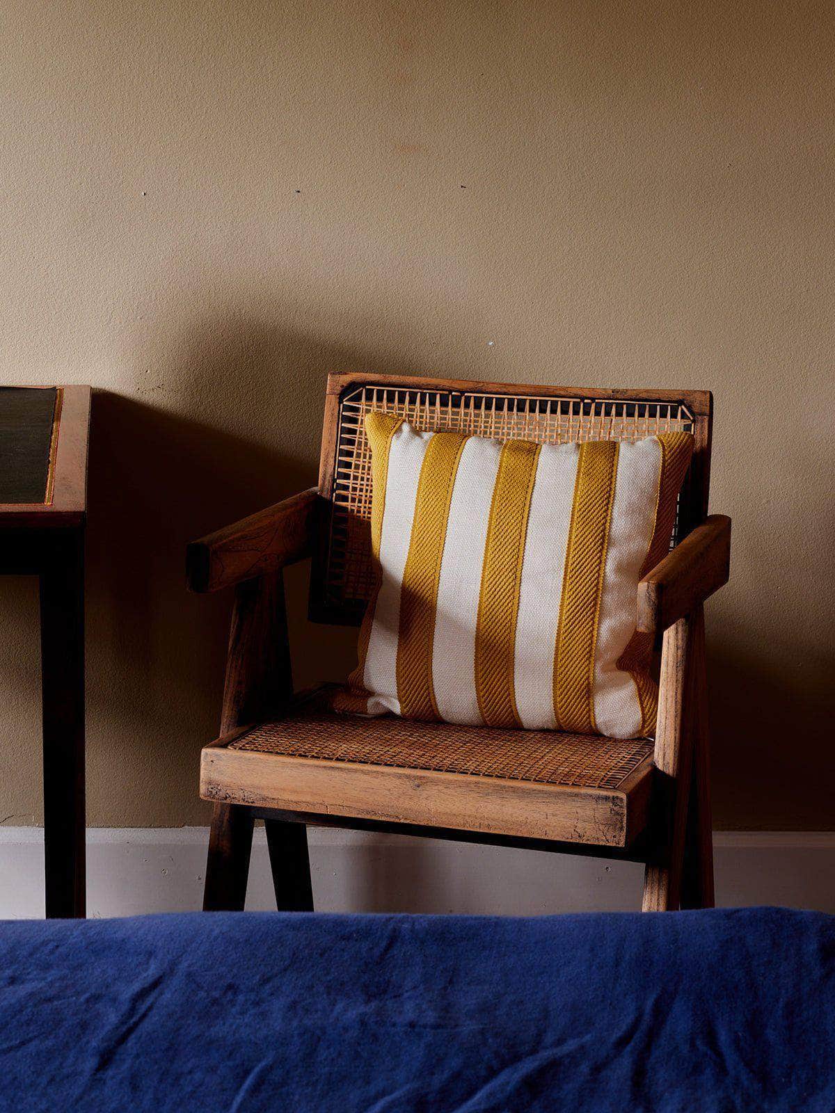 Striped Mustard Pillow