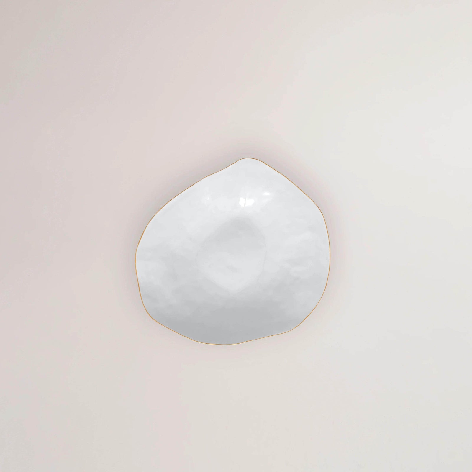 Set of 2 Dinner Plates  / White With Gold Rim / Indulge nº8