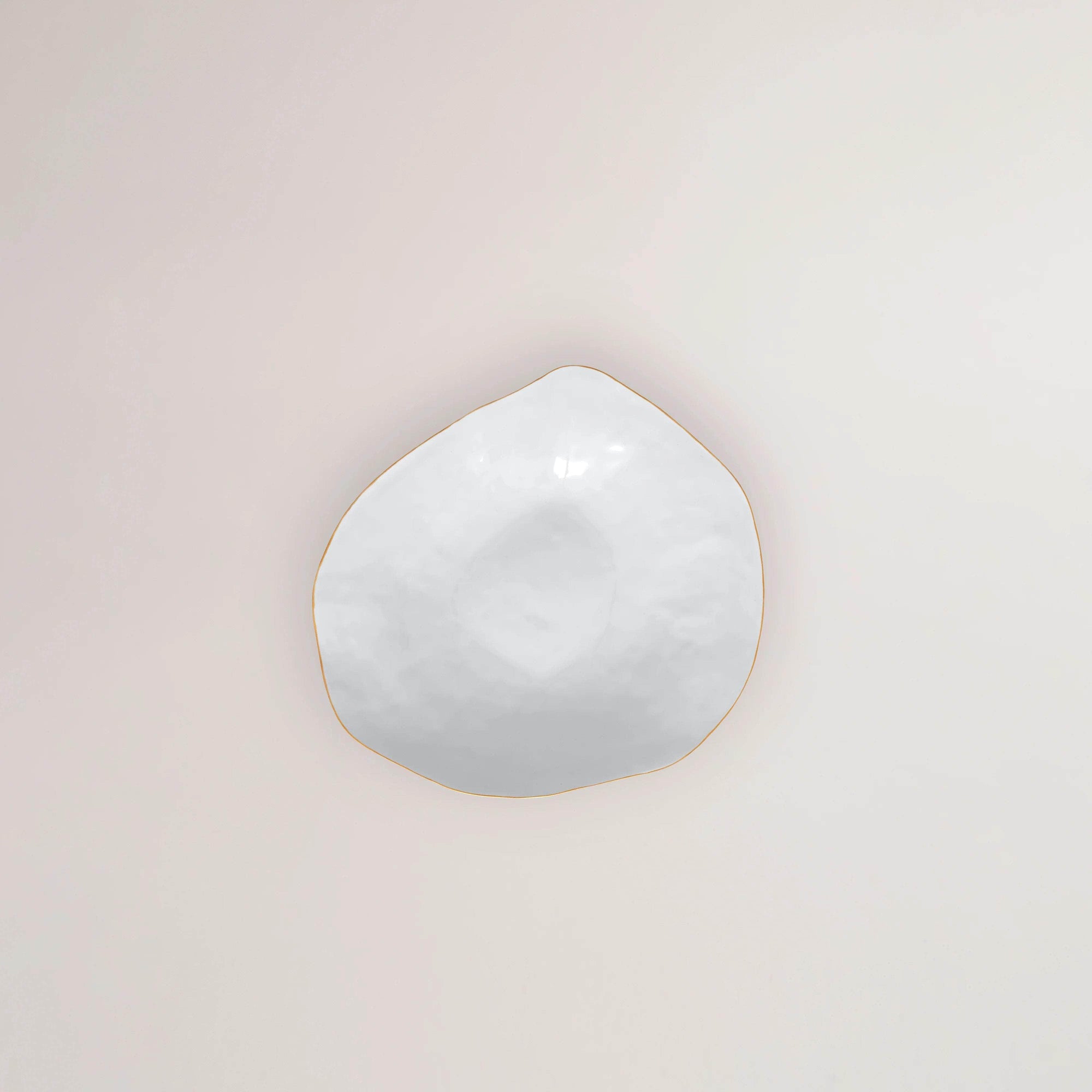 Set of 2 Dinner Plates  / White With Gold Rim / Indulge nº8