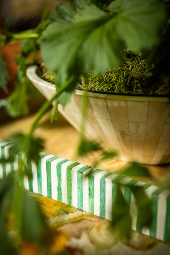 Rectangular Inlay Tray | Extra Large | Green | Striped