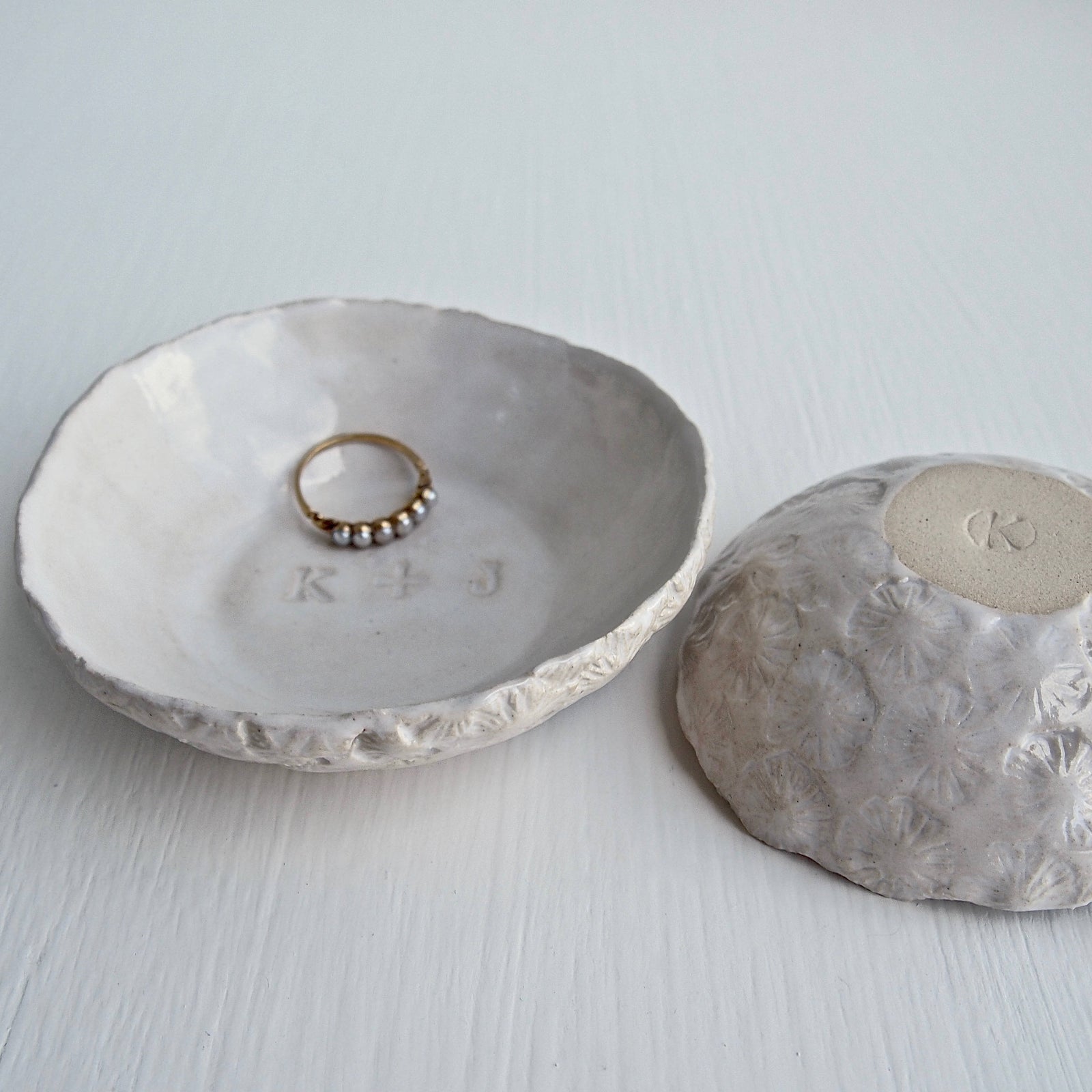 Personalised Pottery Initials / Name Ring Dish