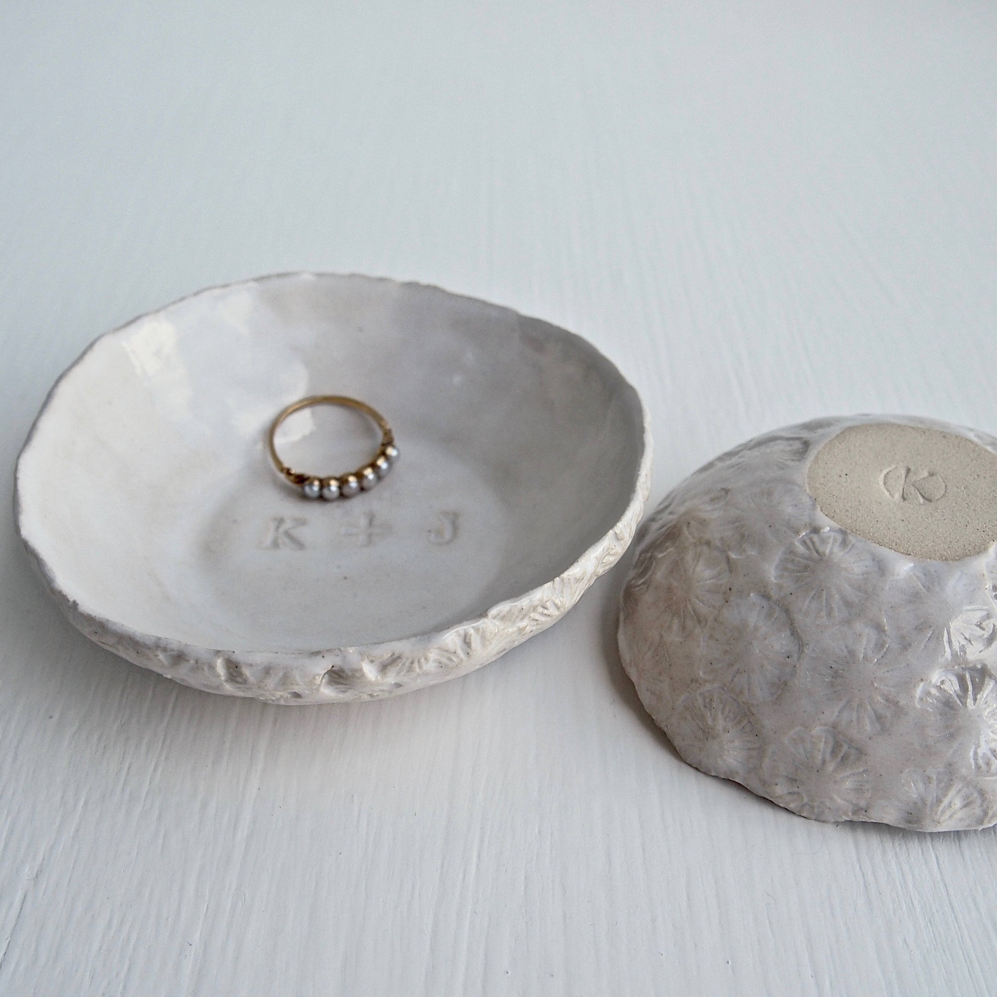 Personalised Pottery Initials / Name Ring Dish