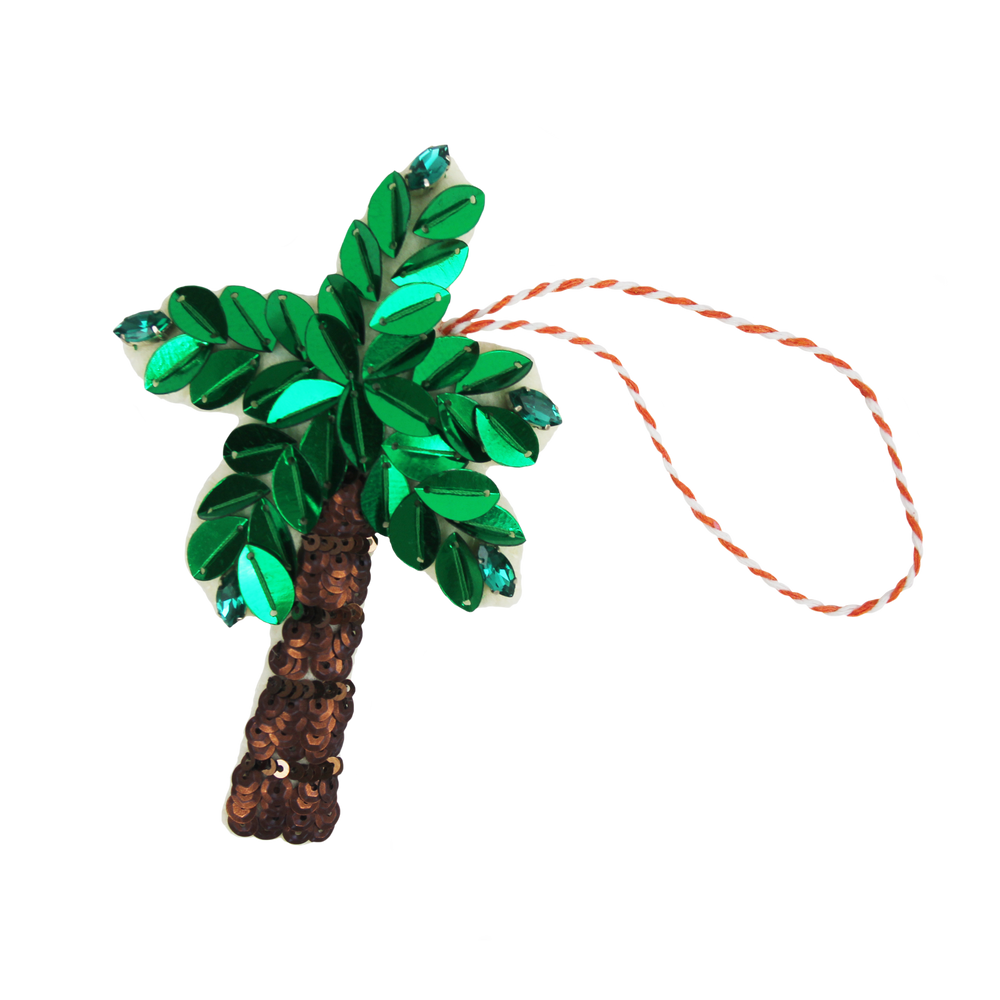 Perfect Palm Tree Sequin Hanging Ornament
