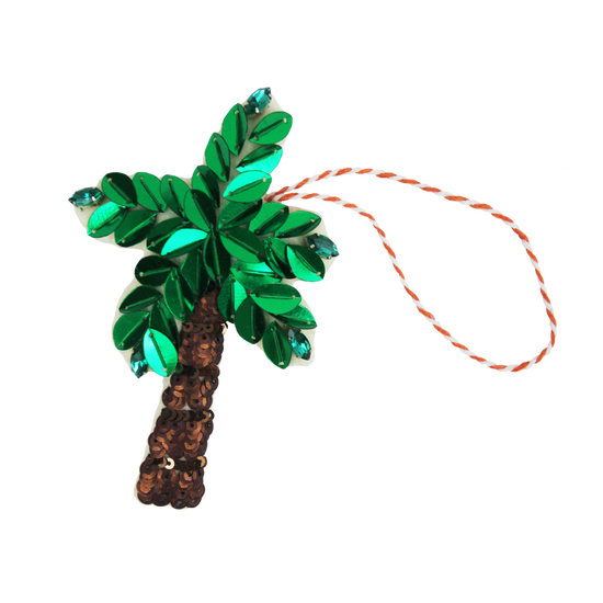 Perfect Palm Tree Sequin Hanging Ornament