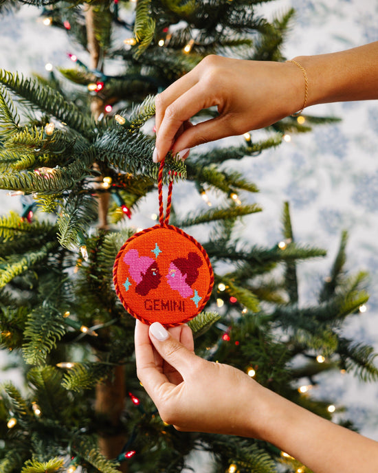 Needlepoint Zodiac Ornament - Gemini
