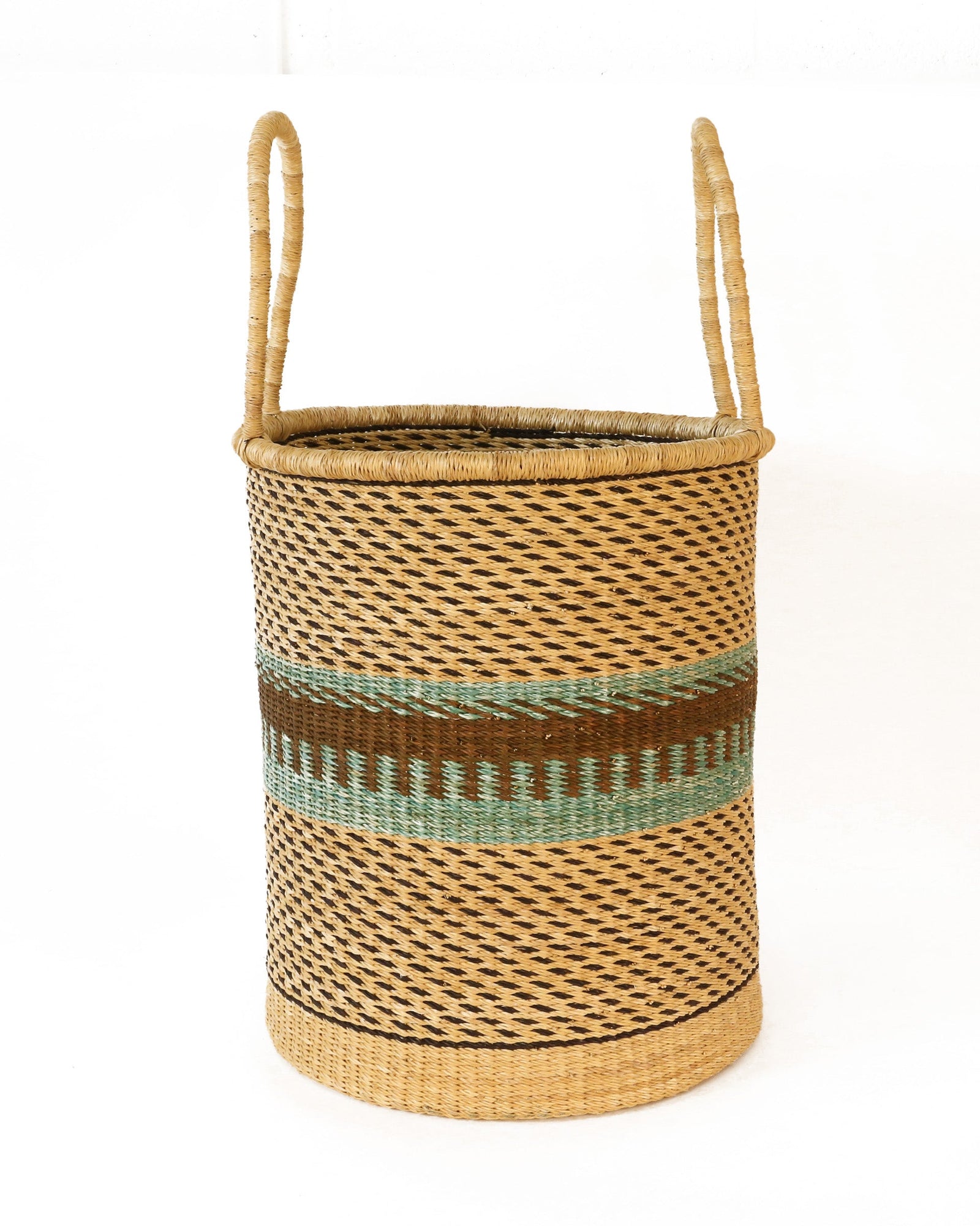 ABENA: Turquoise, Brown, Black Log or Laundry Basket