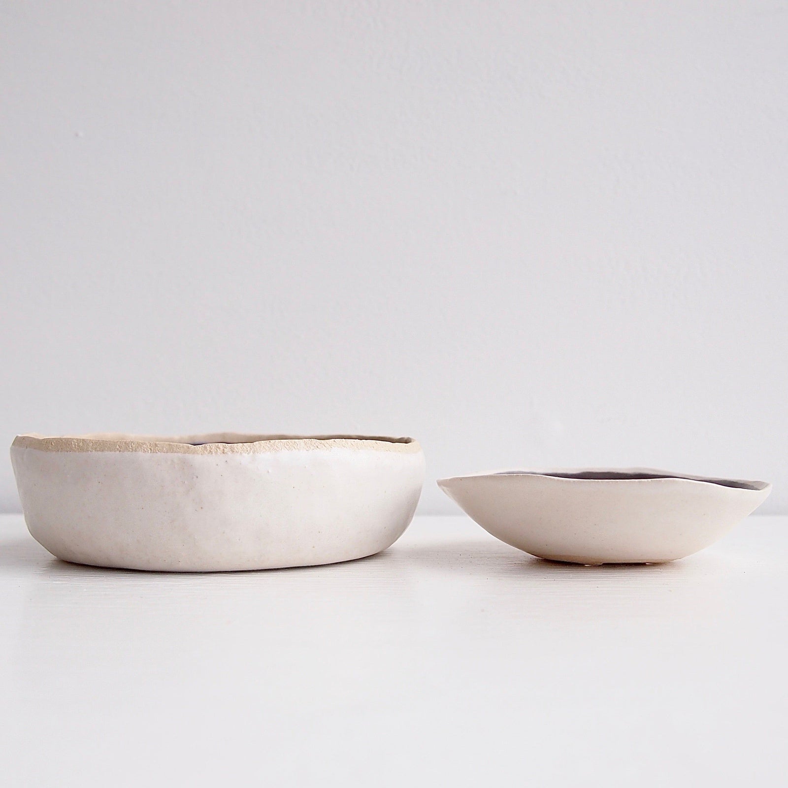 Handmade Grey and White Ceramic Soap Dish