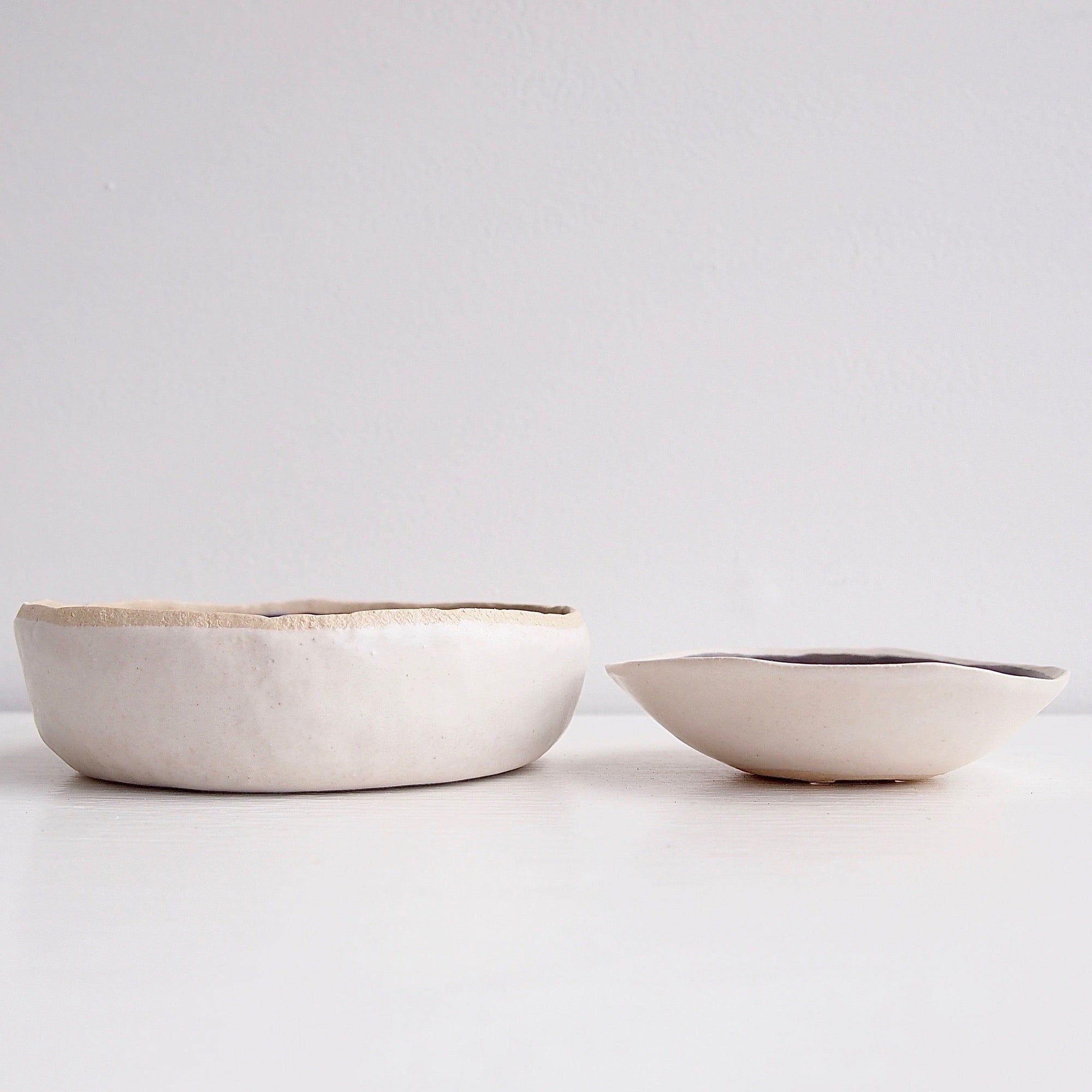 Handmade Grey and White Ceramic Soap Dish