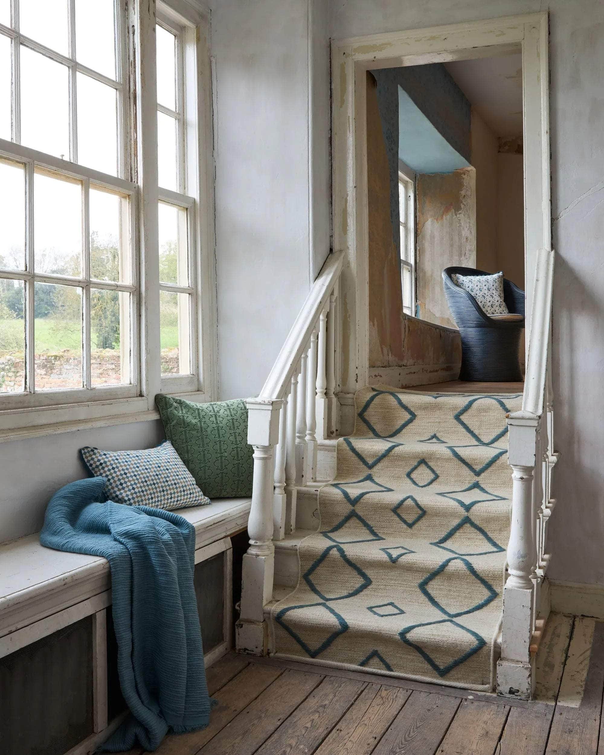 Rhombus Rug Runner - Blue