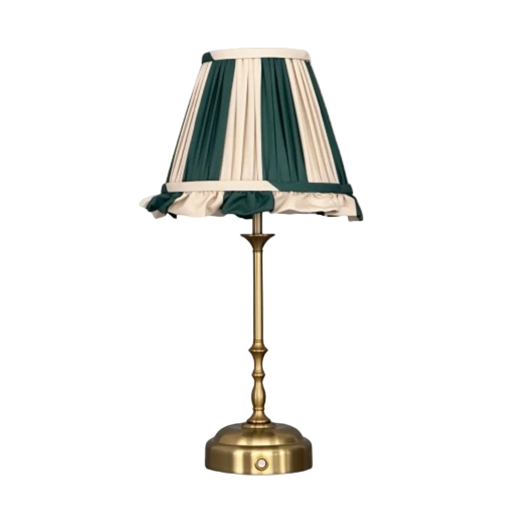 Freddie Table Lamp Green/Cream Stripes