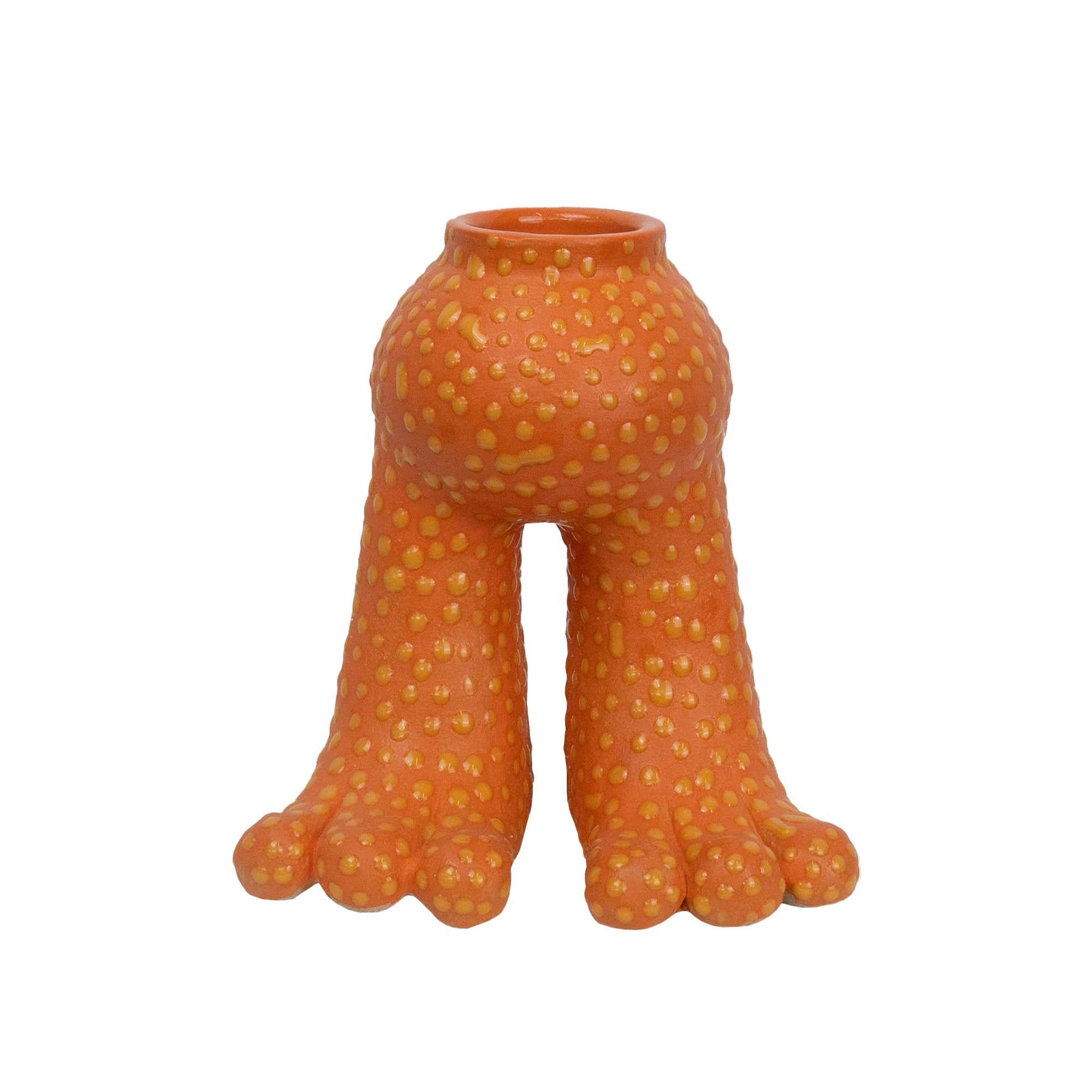 Tootsie Vase - Orange and Yellow Dots