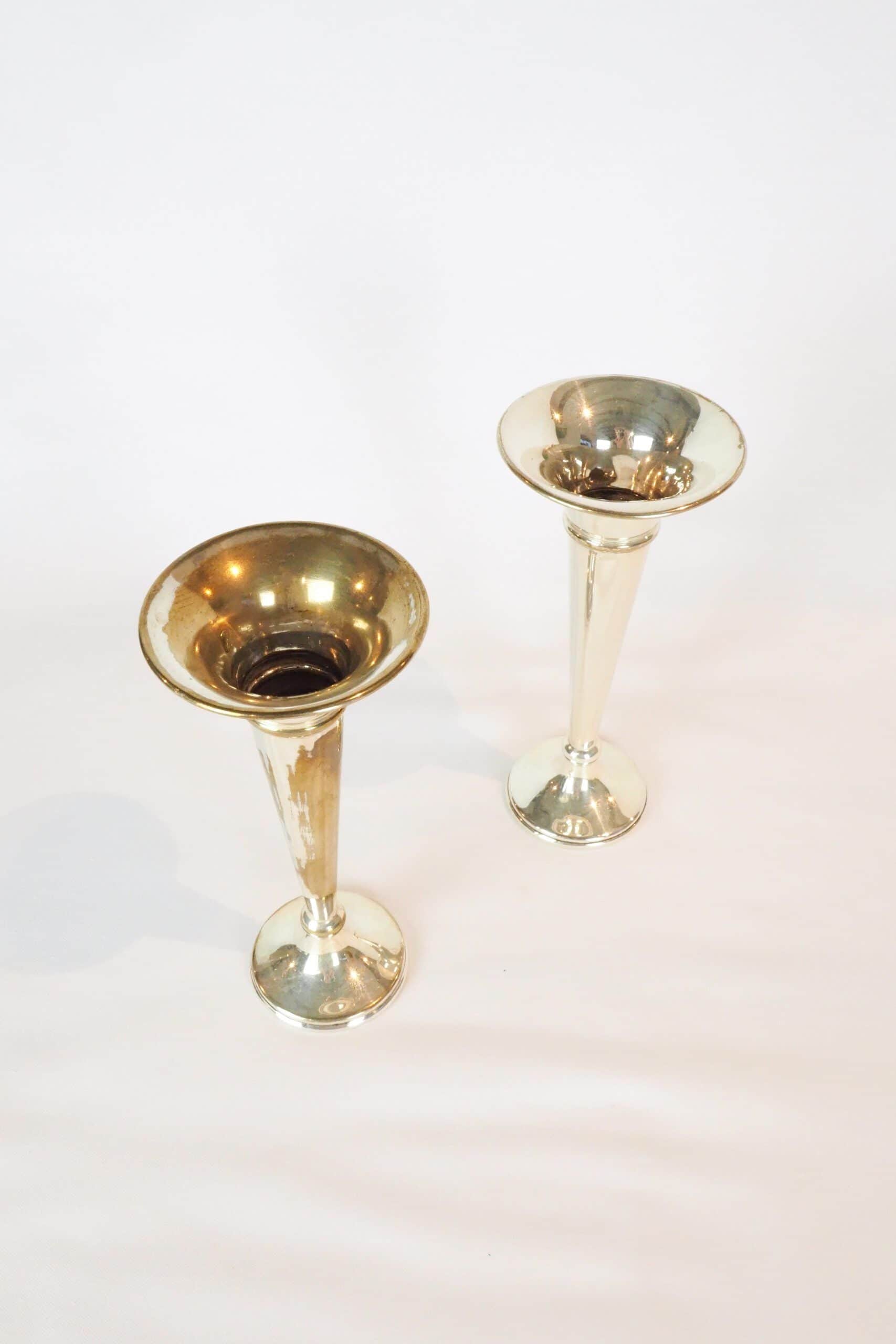 Vintage Silver Plated Bud Vases