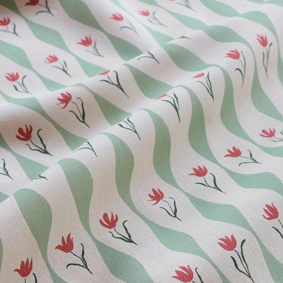 Tulip Wave Linen, Pistachio