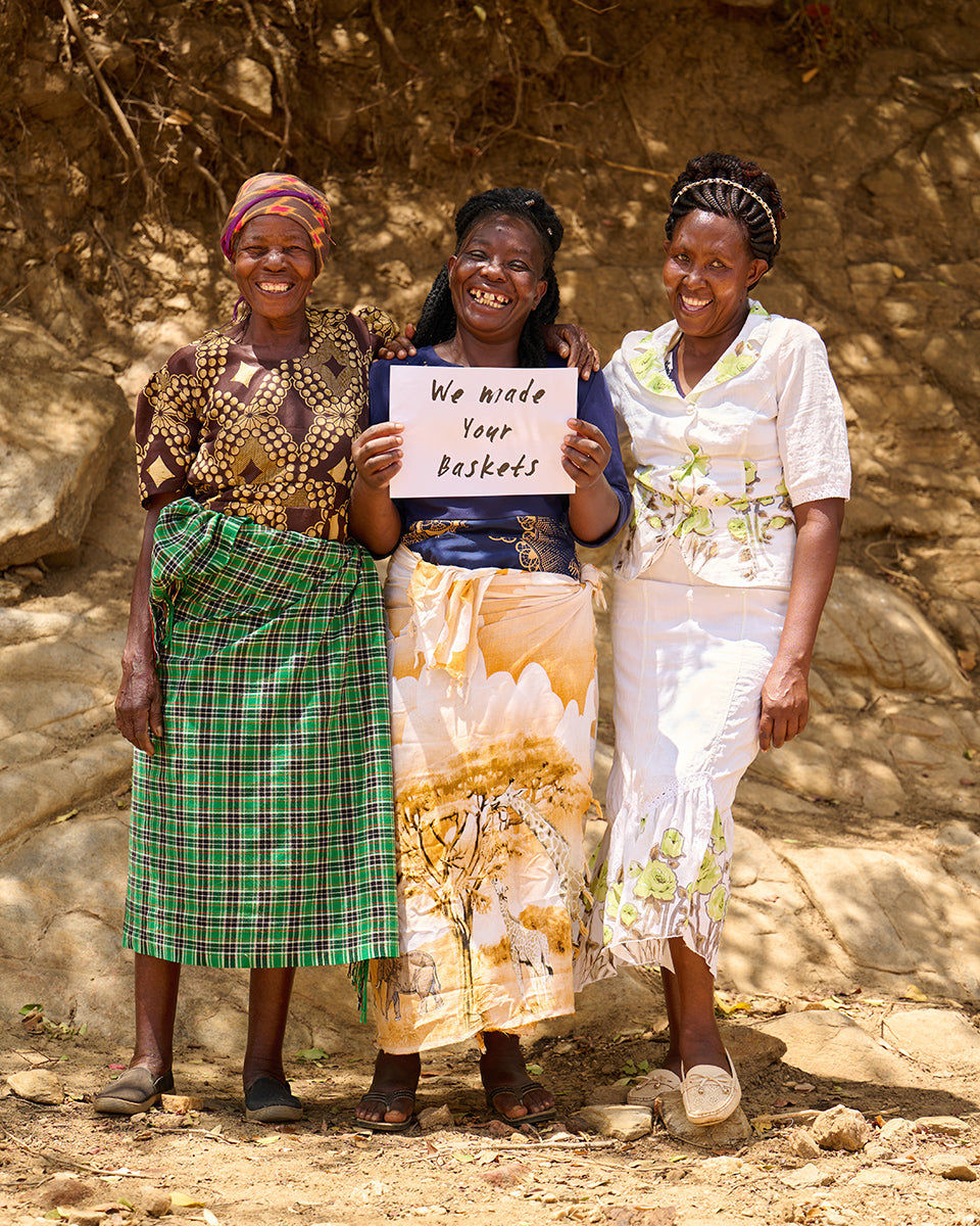 REMBO: Aqua Colour Block Woven Basket