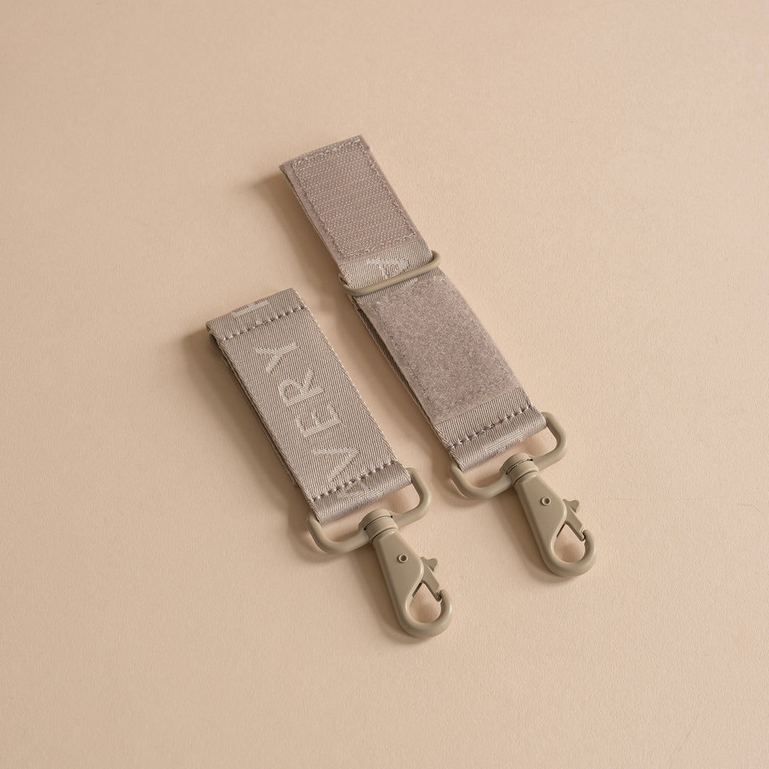 Logo Pram Bag Clips - Oyster-