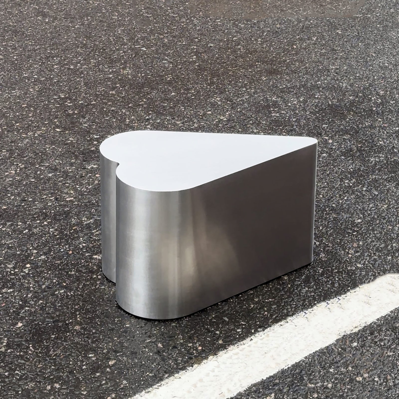 Heart Stainless Steel Brushed Side Table