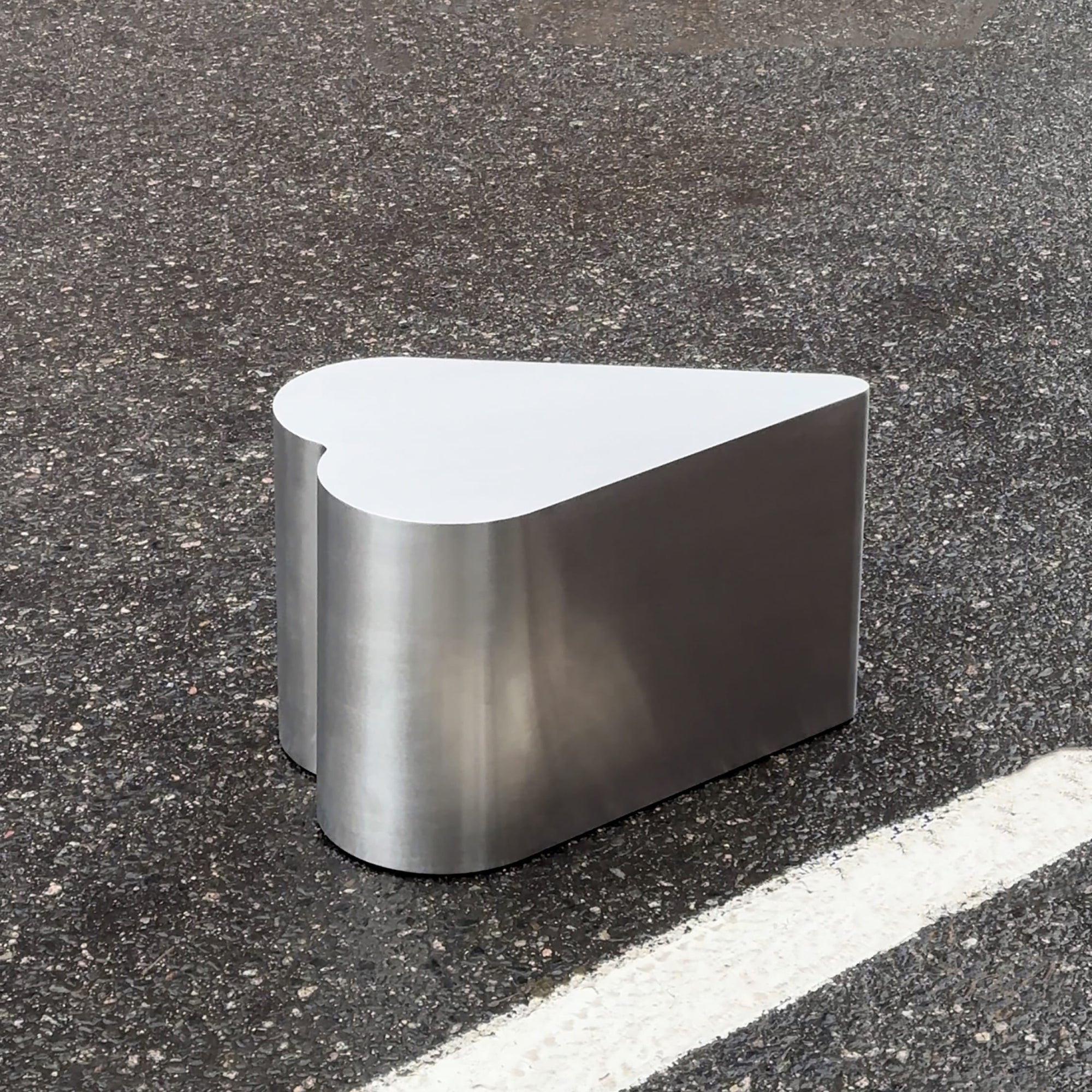 Heart Stainless Steel Brushed Side Table