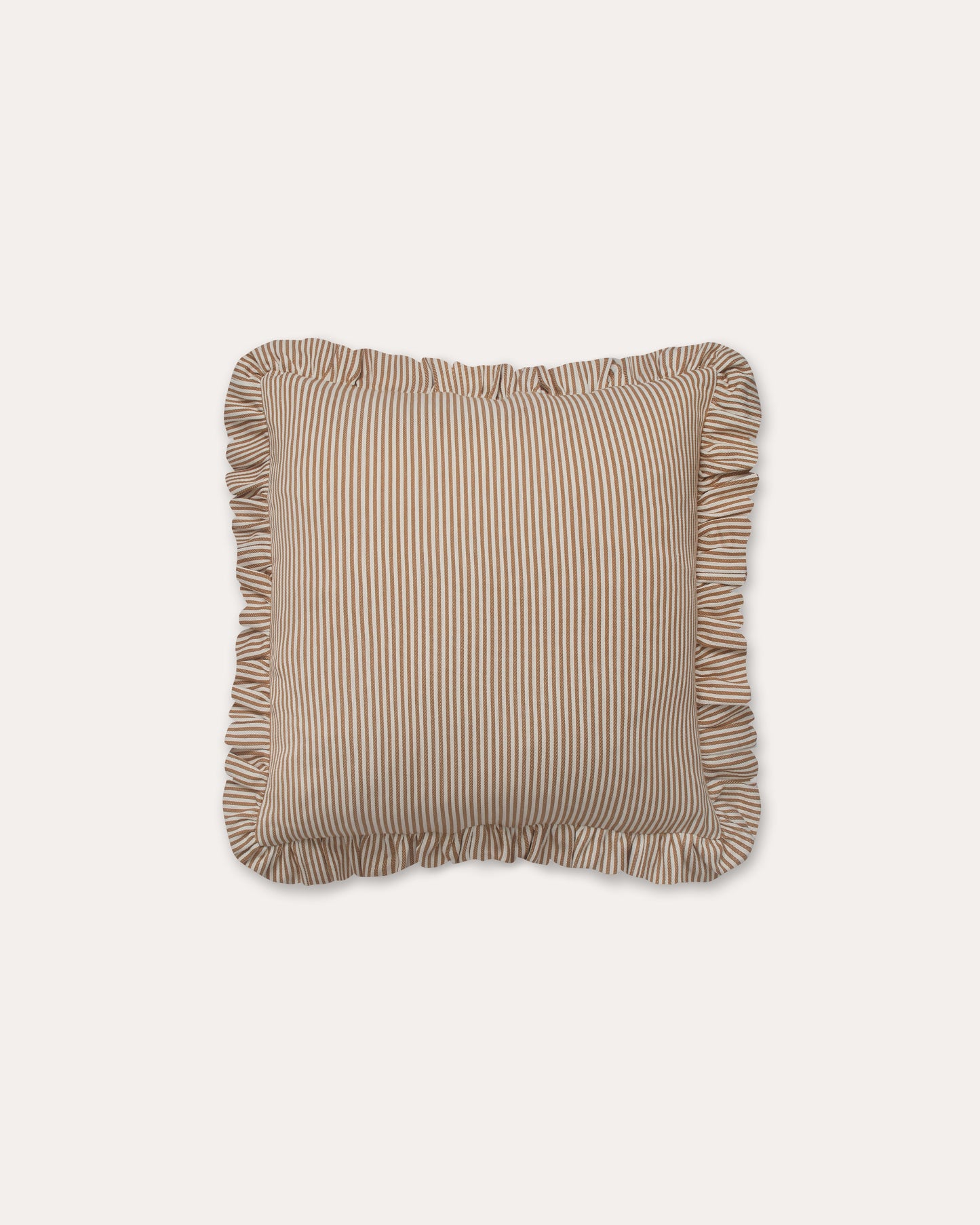 The Fine Stripe Square Cushion in Ochre