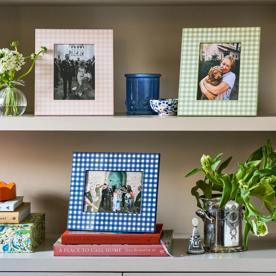 Pink Gingham Lacquer Photo Frame