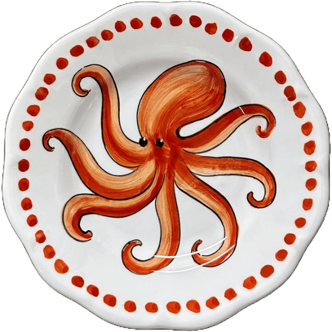 Estate Plate 16cm Terracotta Octopus