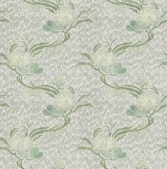 Nouveau Blossom - Verte - Wallpaper