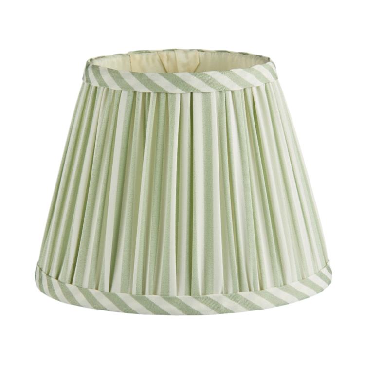 Sage Green Striped Lampshade - 16cm