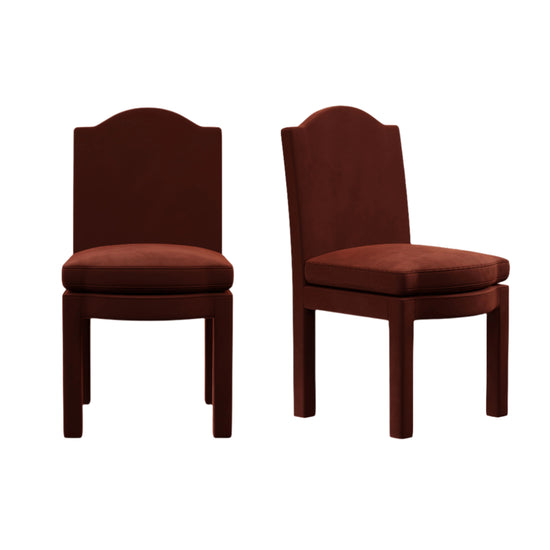 Pair of Leo Dining Chairs, Cinnamon Velvet