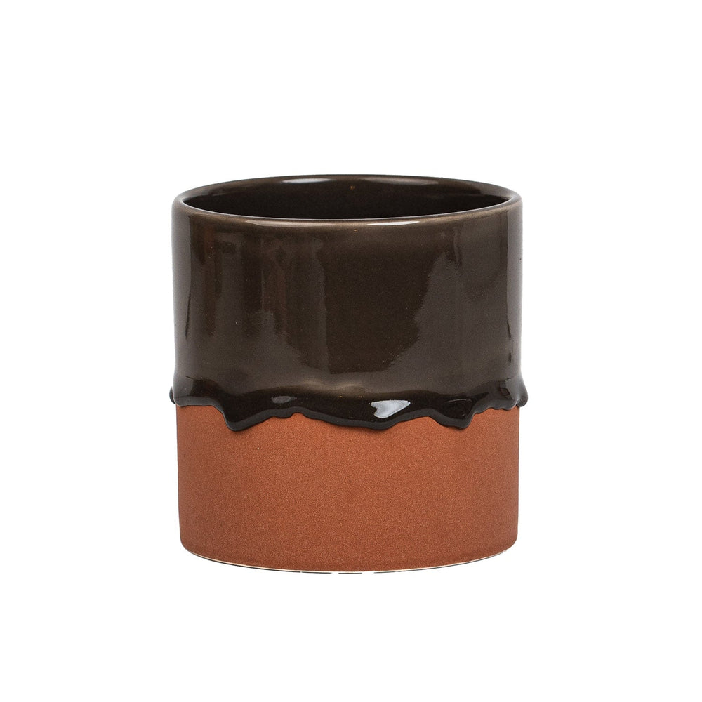 Drip Ceramic Planter Medium - Charcoal T