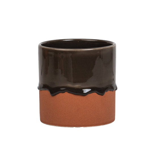 Drip Ceramic Planter Medium - Charcoal T