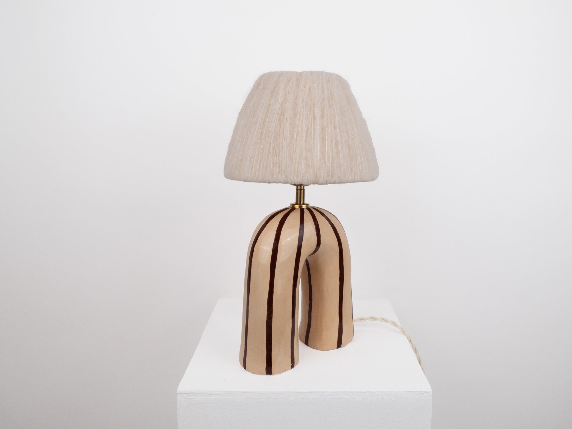 'You' Table Lamp - Brown Stripes