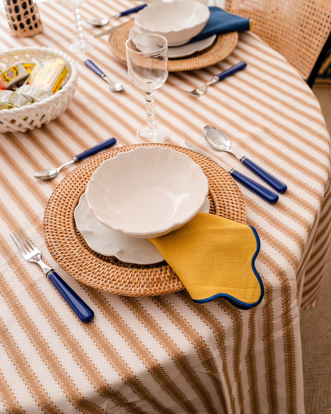 Beja Napkin, Yellow with Blue