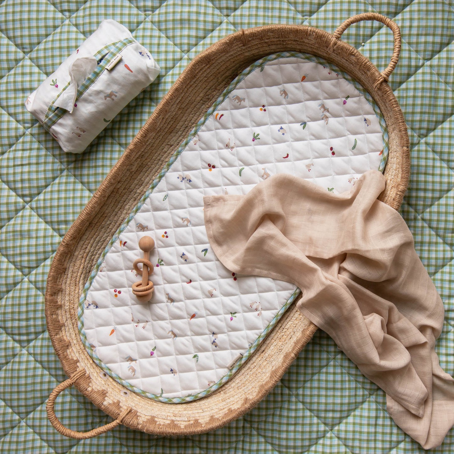 Changing Basket Cotton Liner - Little Farm