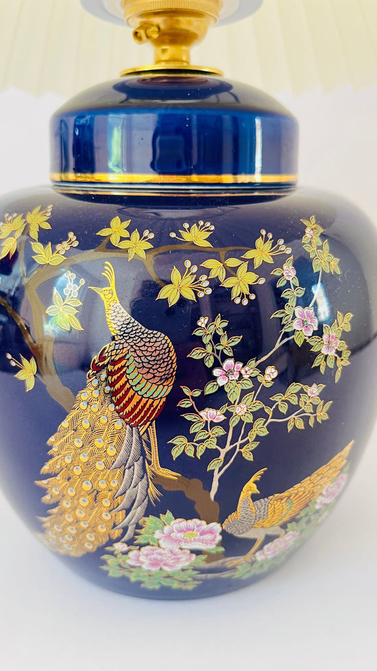Antique Japanese Peacock Lamp