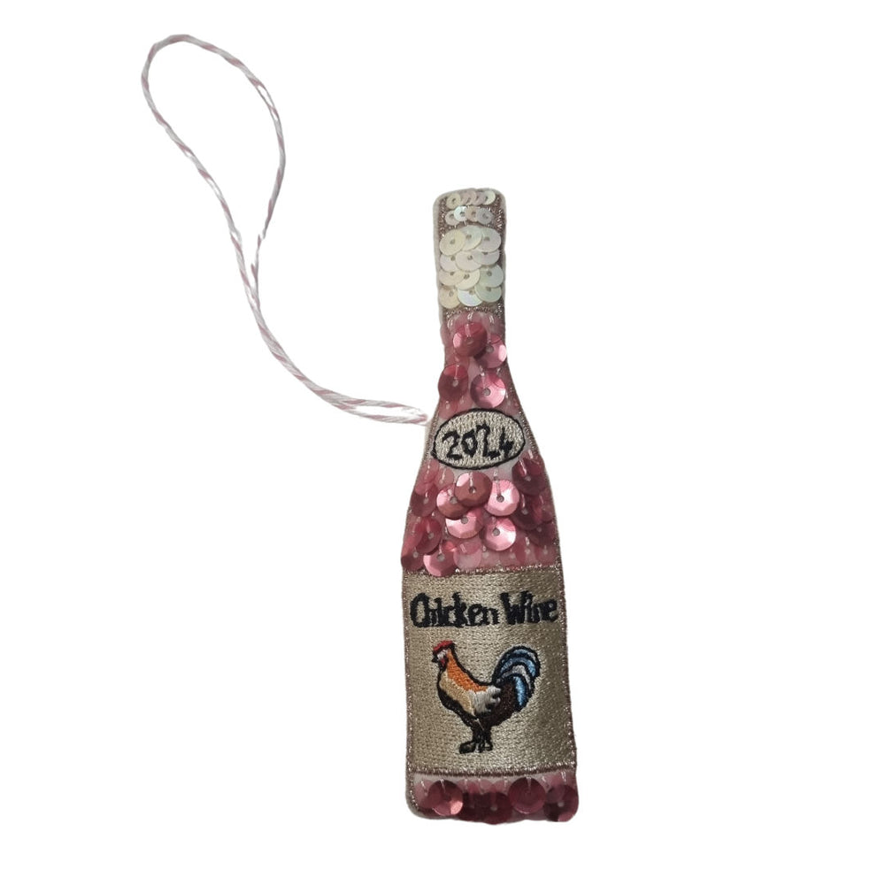The Chicken Wine Sequin Ornament 2025