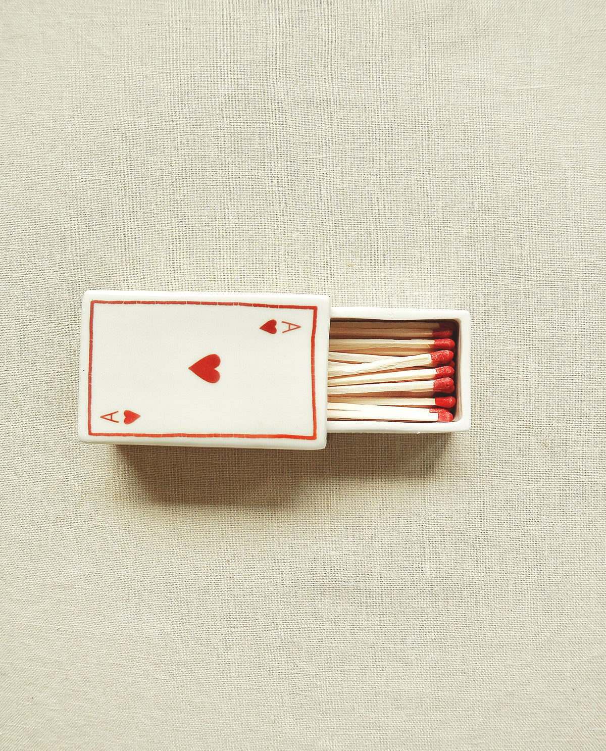 ‘Ace Of Hearts’ Ceramic Matchbox