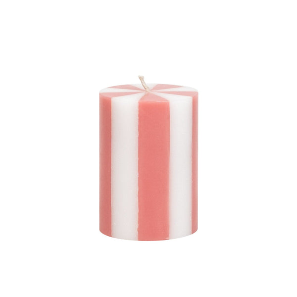 Small Pillar Candle - Peachy Pink / White