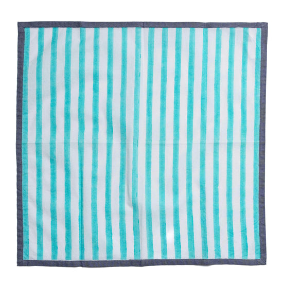 Block Stripe Napkins - Mint / White