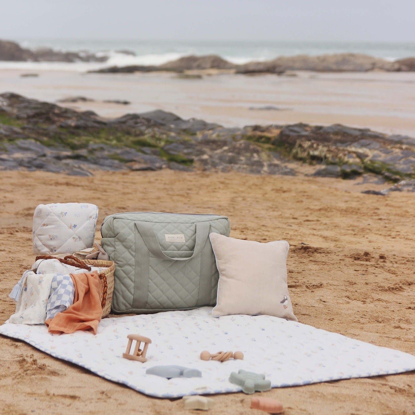 Square Linen Scatter Cushion - Coastline