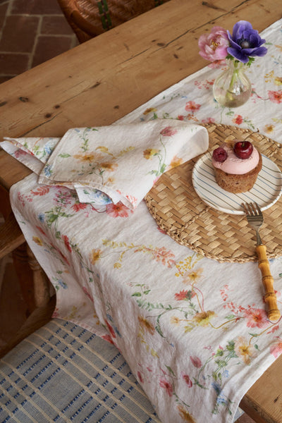 Pastel Meadows Linen Runner