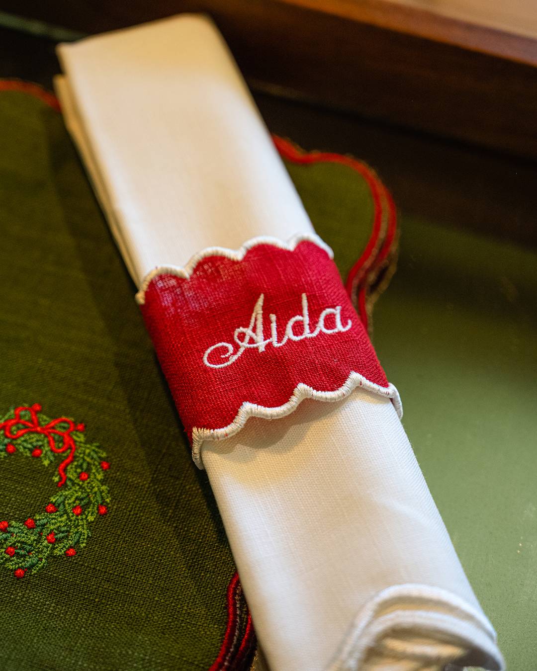 Personalised Red Napkin Ring