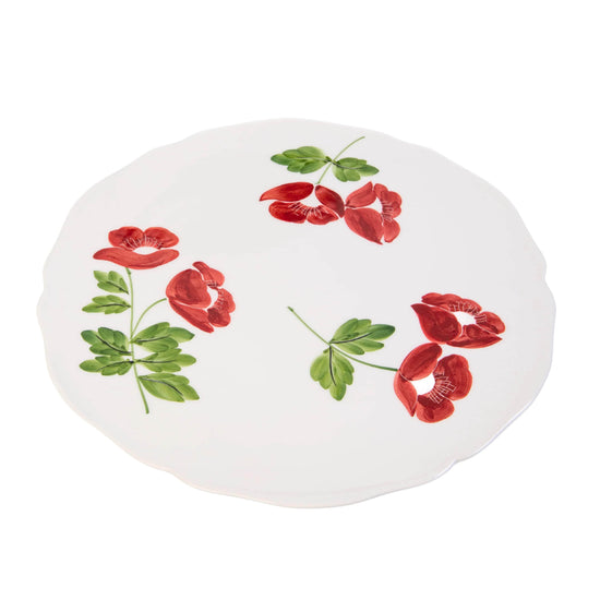 Scarlet Floral Serving Platter/Charger Plate