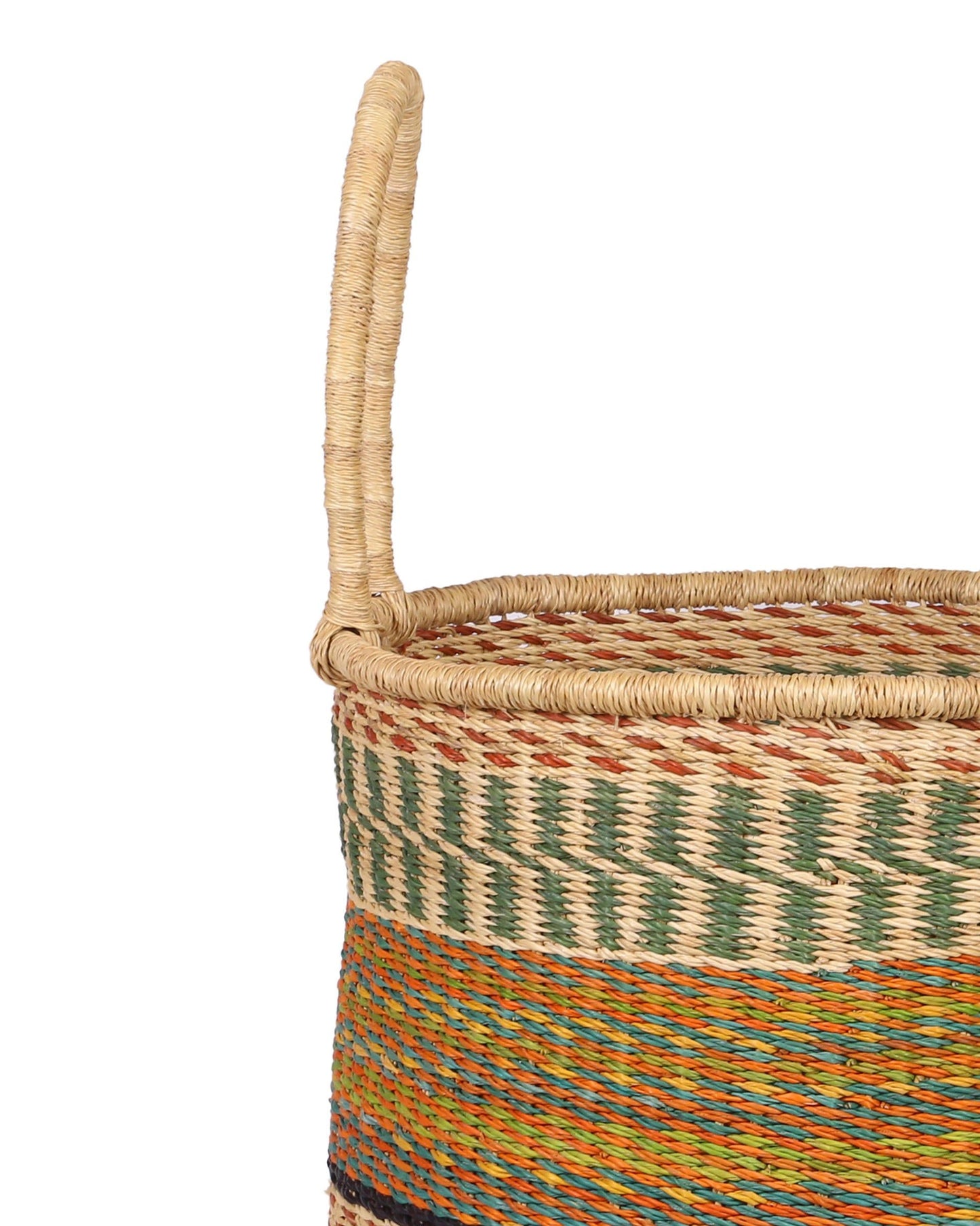 OZIGBODI: Green, Orange and Blue Log or Laundry Basket