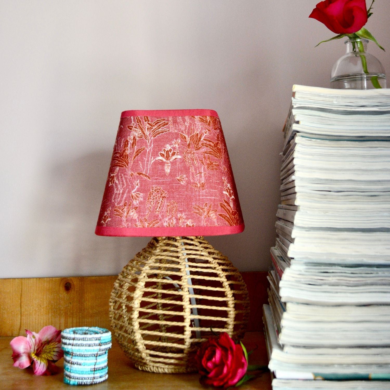 Tropicalia | Savannah Red 6" Oblong Candle Clip Lampshade
