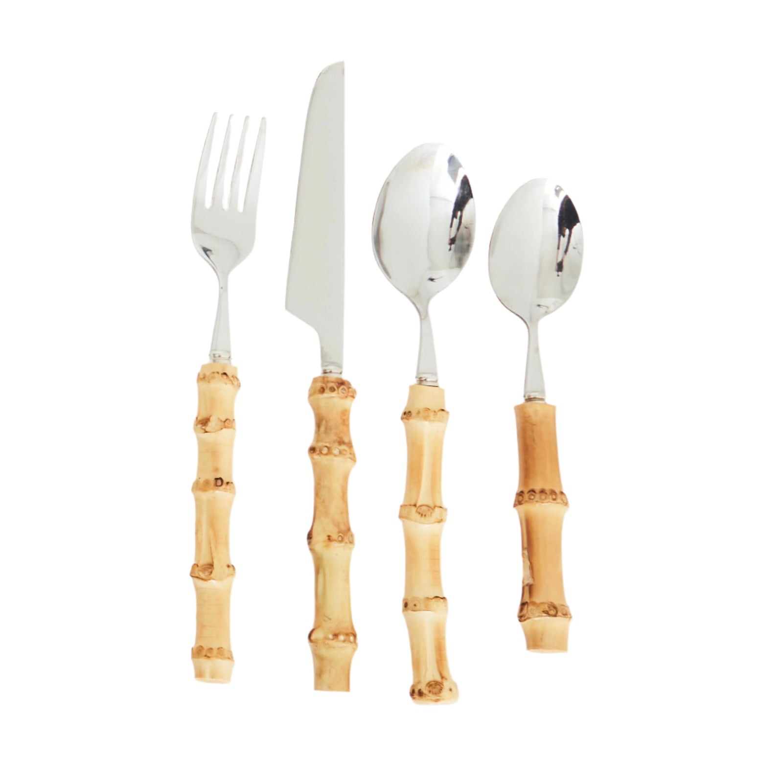 Natural Bamboo Cutlery (4 Pieces) Flatware Sets