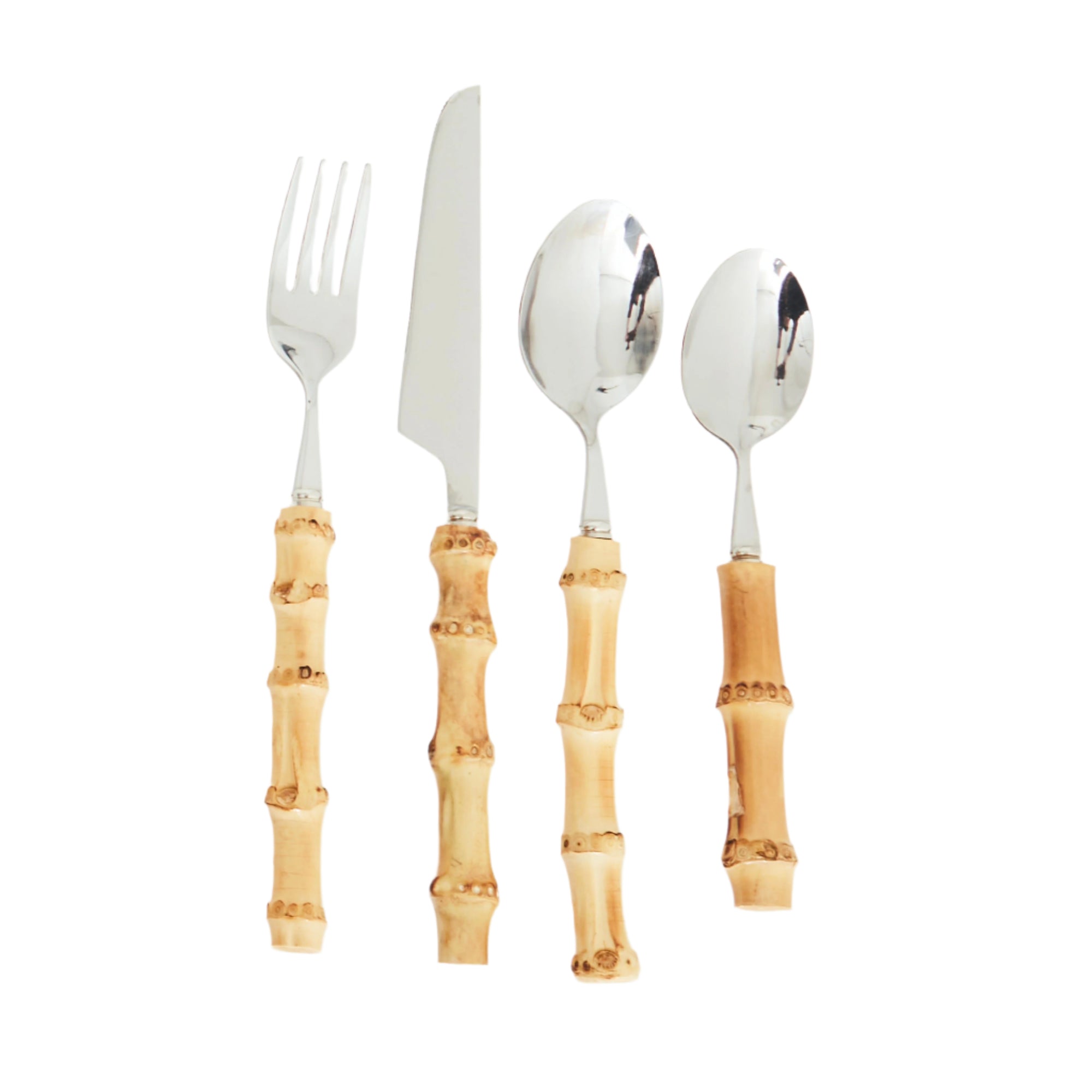 Natural Bamboo Cutlery (4 Pieces) Flatware Sets