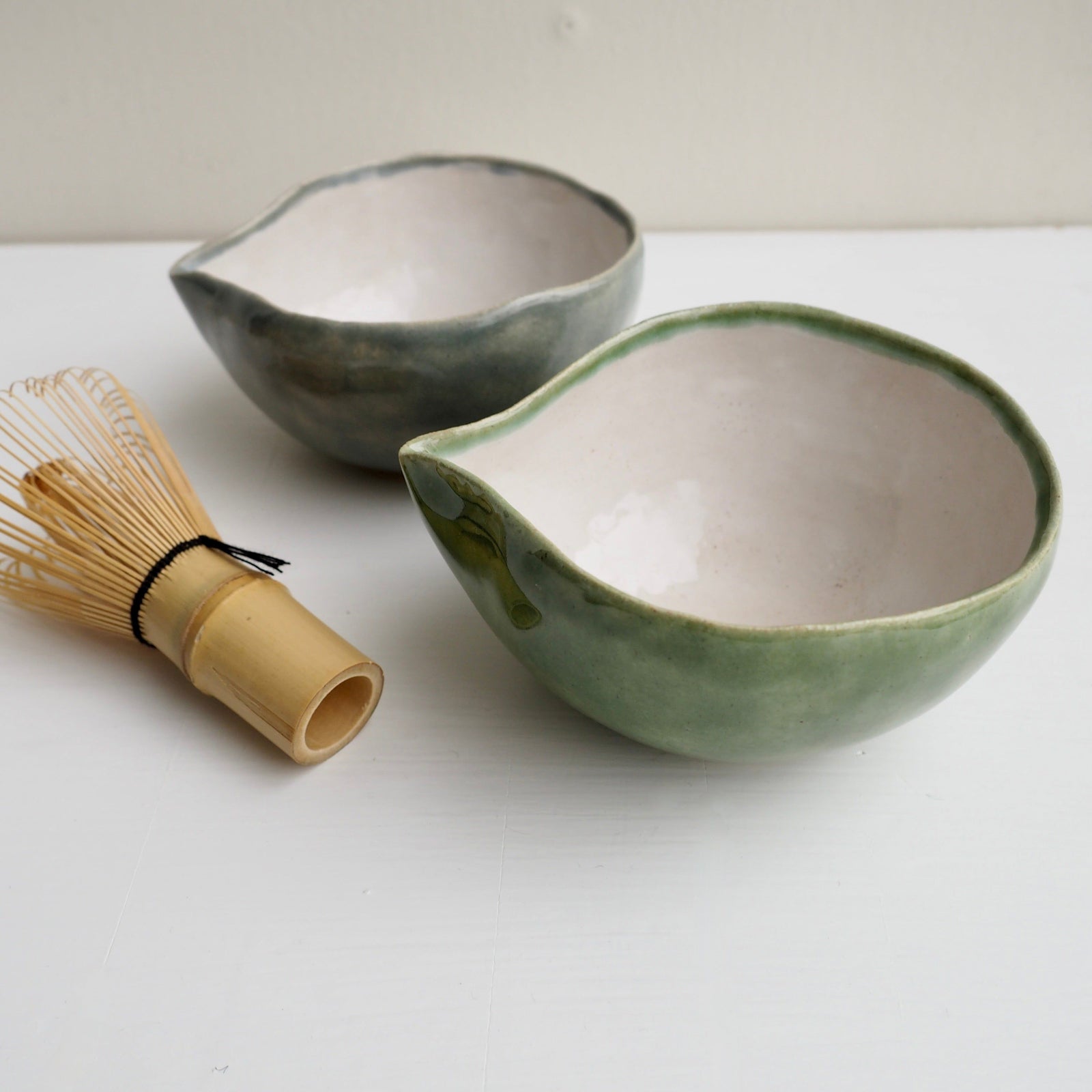Handmade Green Ceramic Matcha Mixing Jug / Bowl