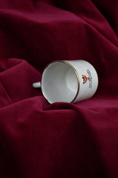 Lover's Heart Espresso Rim of Gold