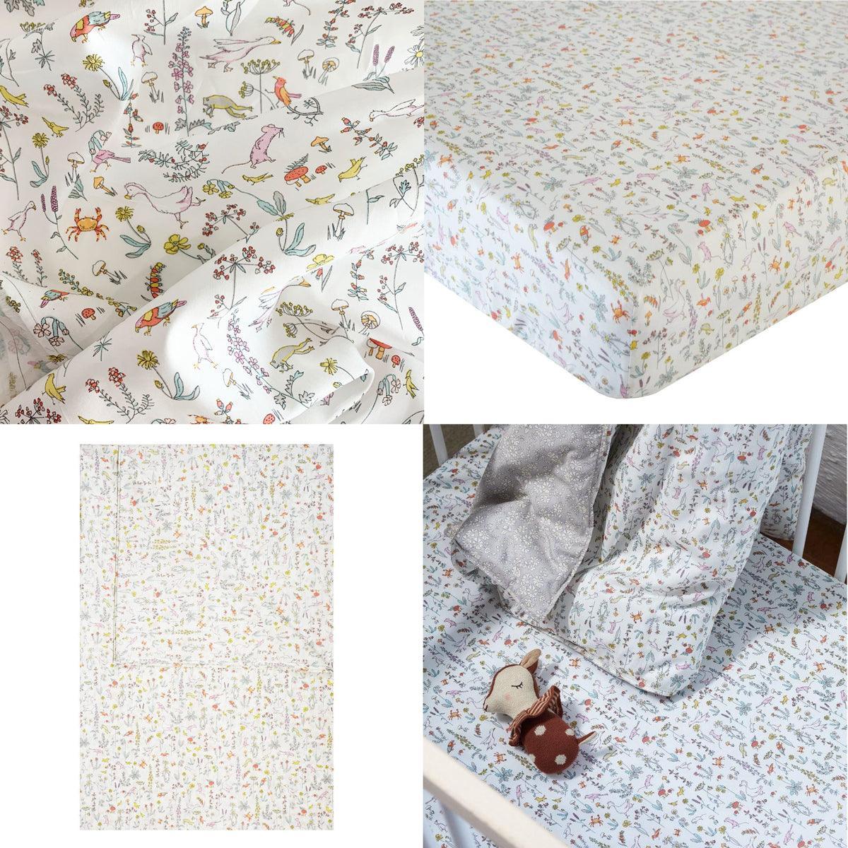 Flat Top Sheet Made With Liberty Fabric Theo Pink