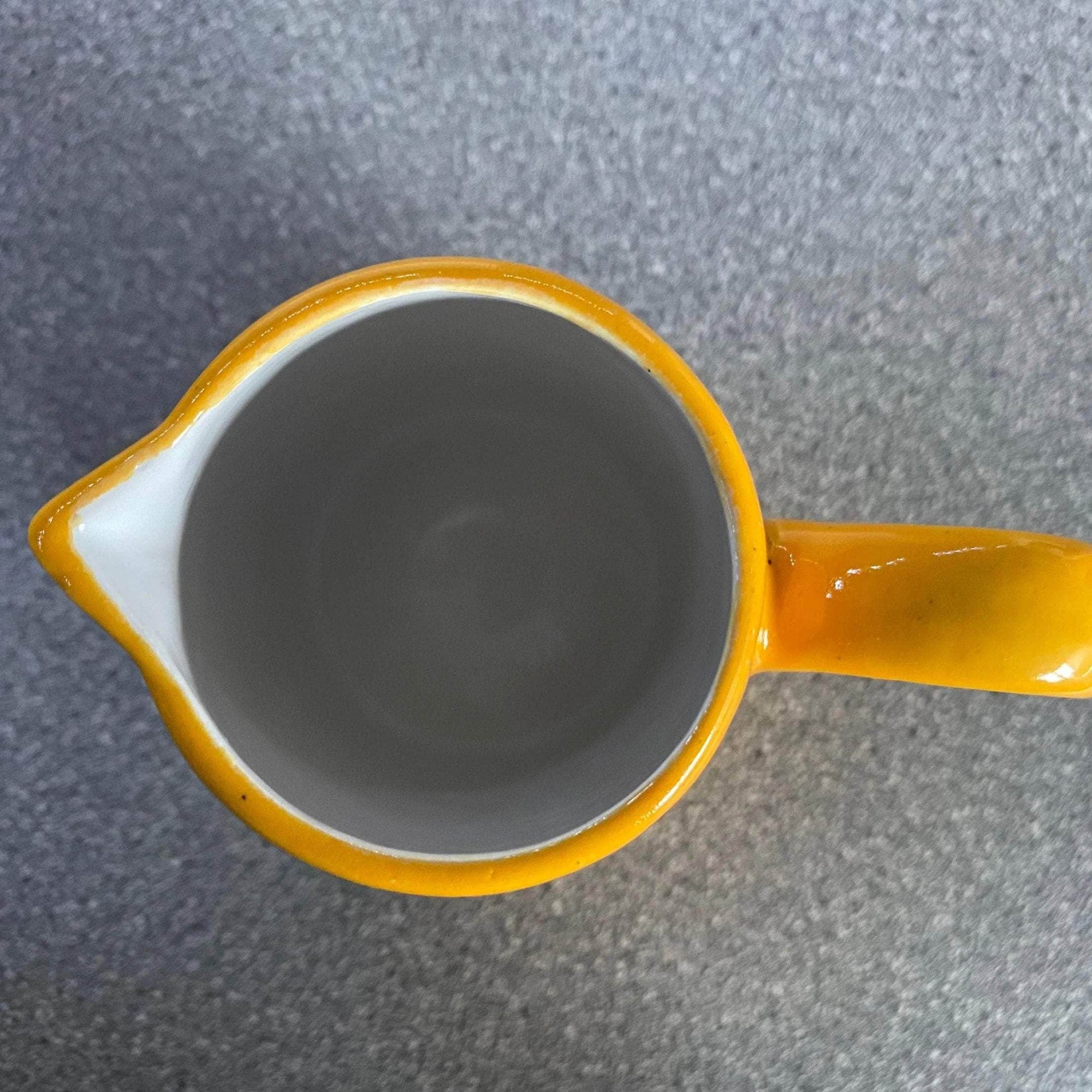 Milk Jug, Creamer, Yellow Speckled Glaze